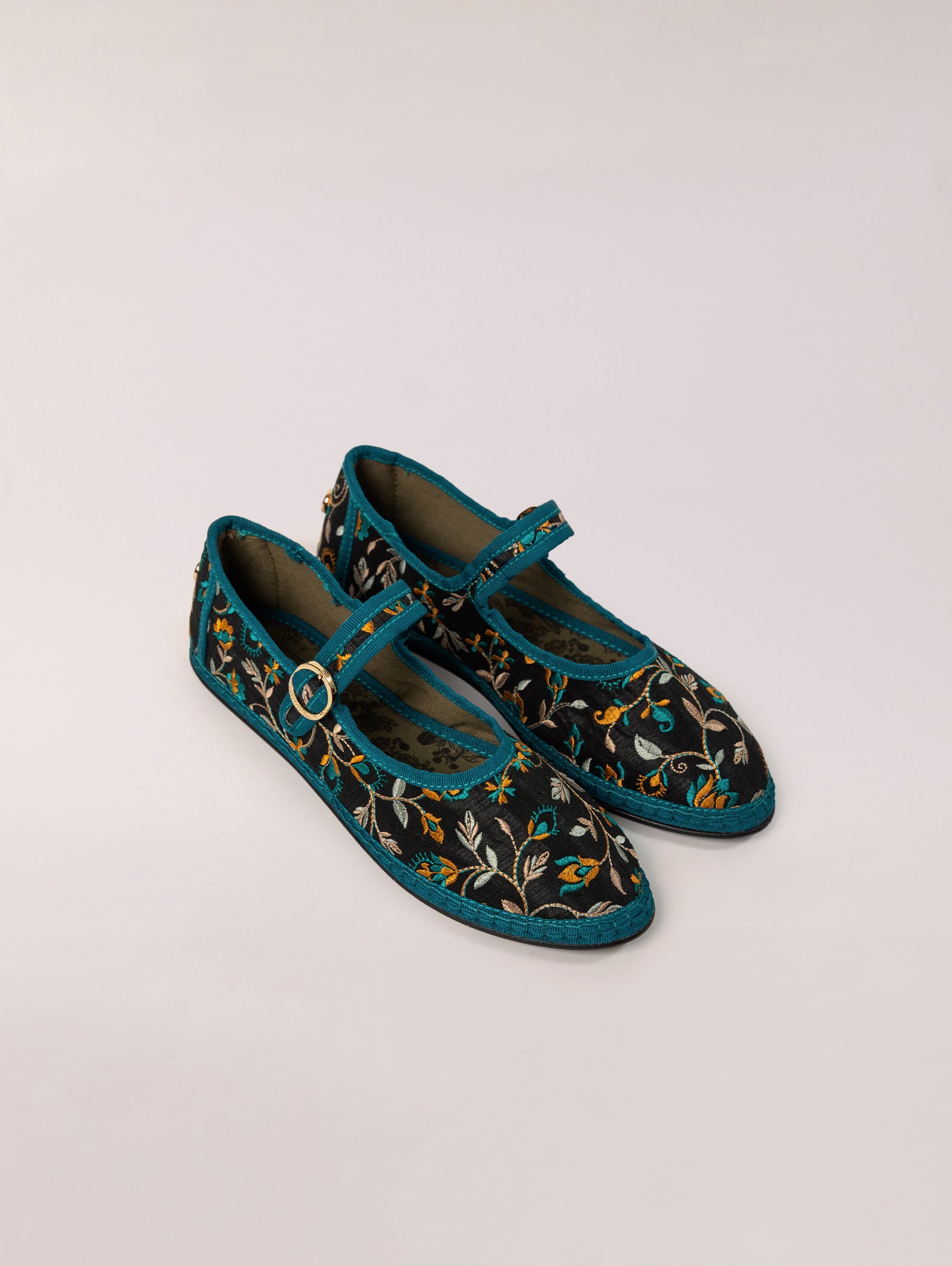 Mary Jane Black Embroidery