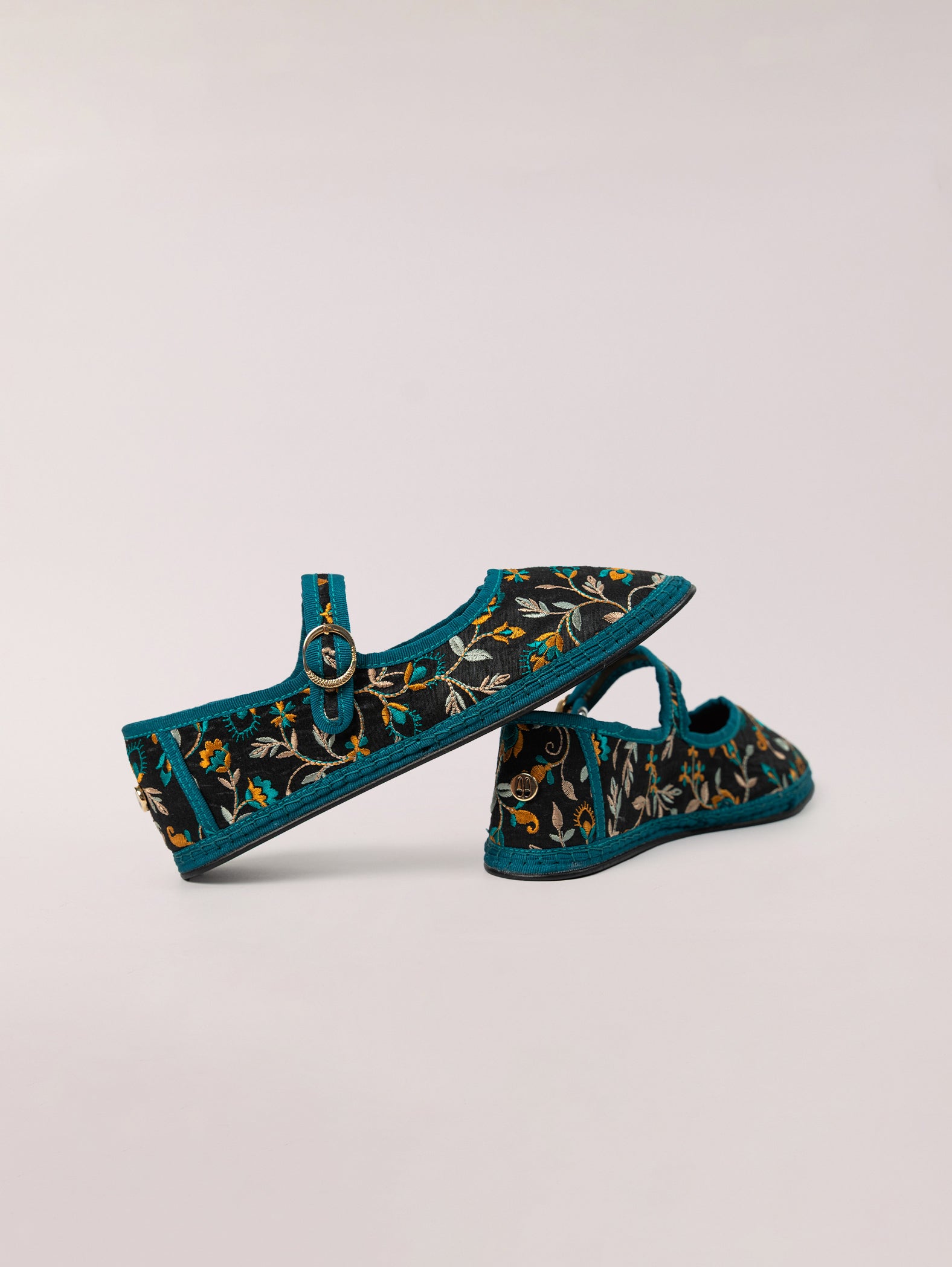 Mary Jane Black Embroidery