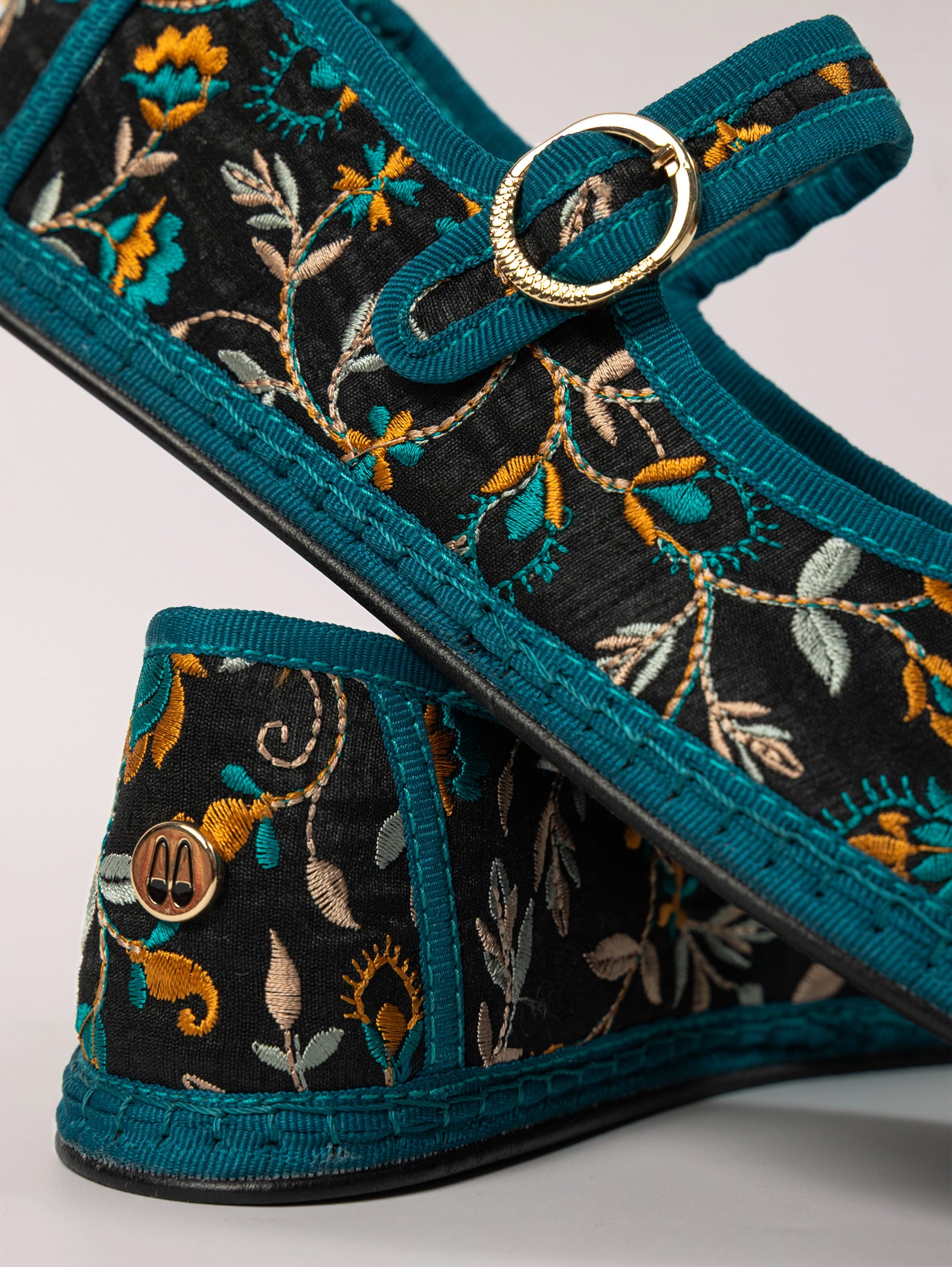 Mary Jane Black Embroidery