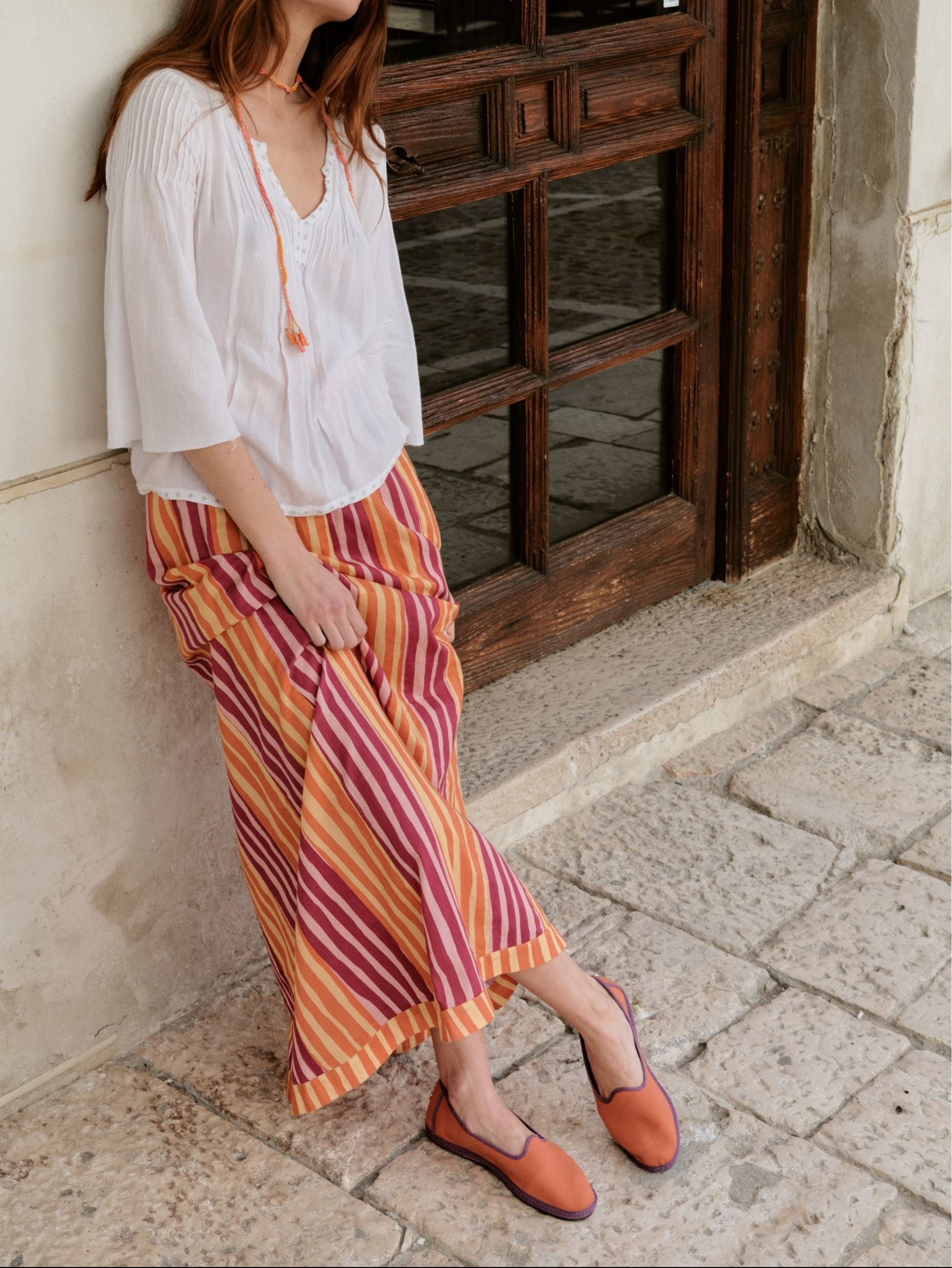 Falda Felice Print Orange