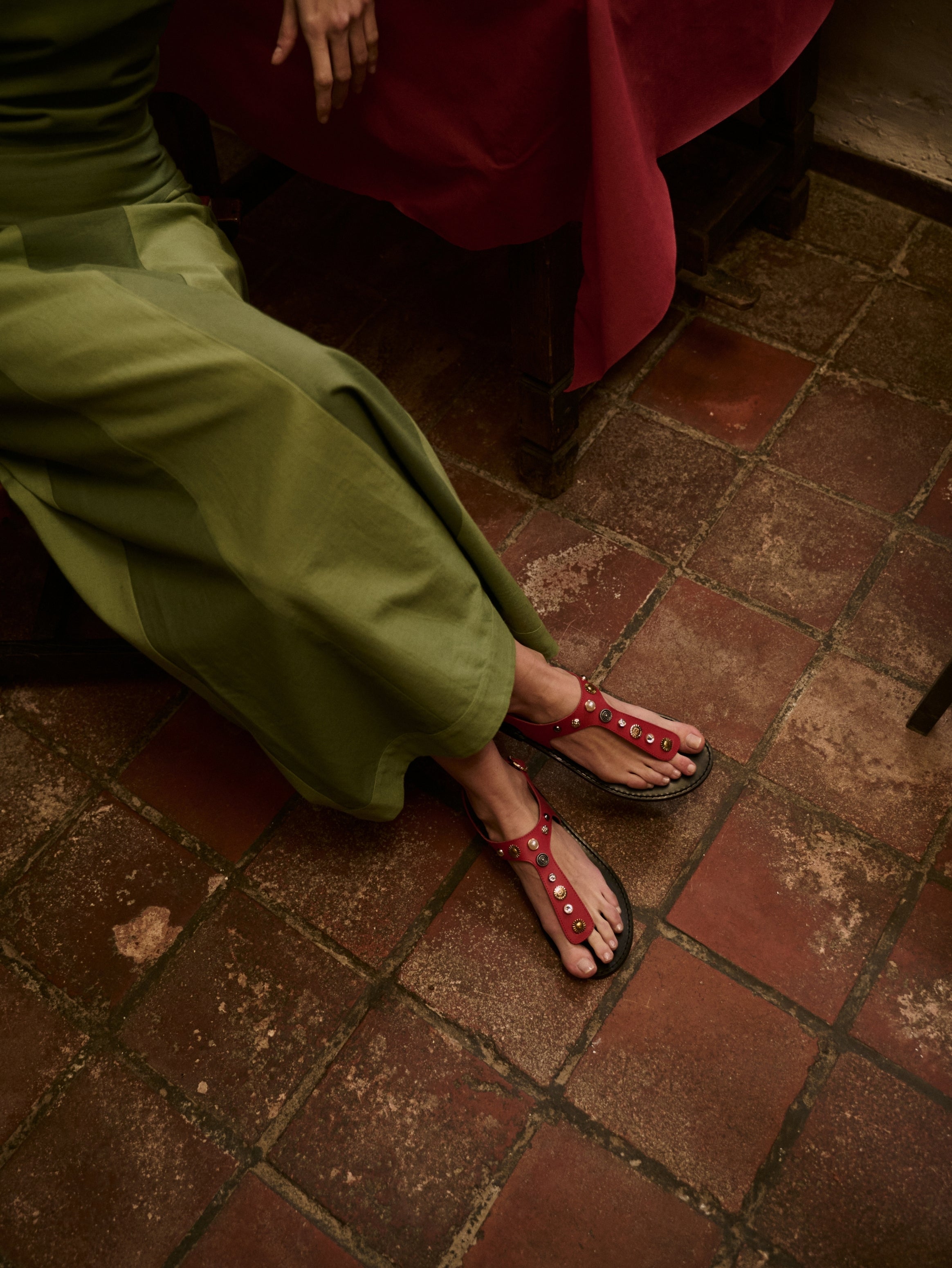 Milos Red Sandal