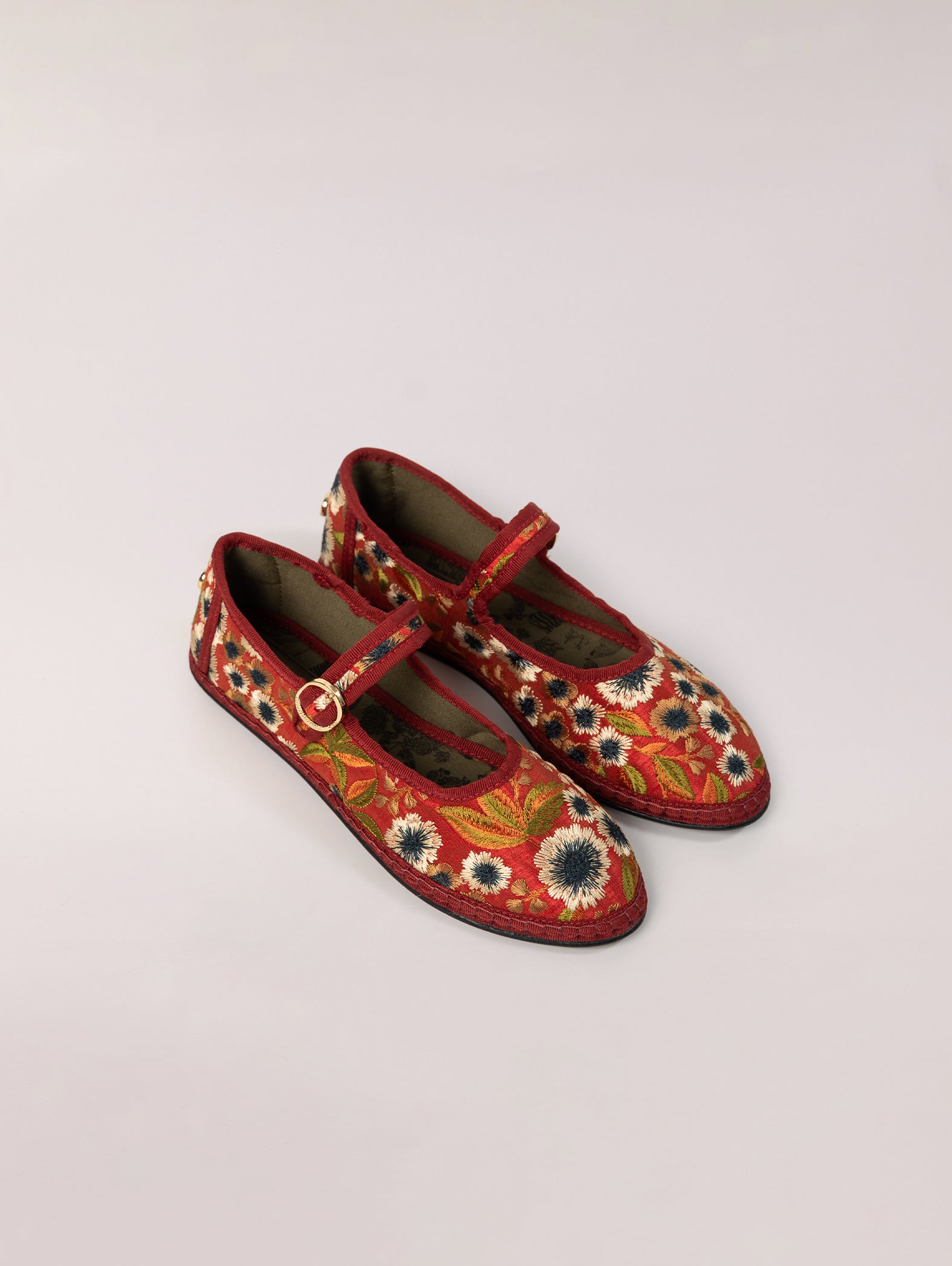 Mary Jane Red Embroidery