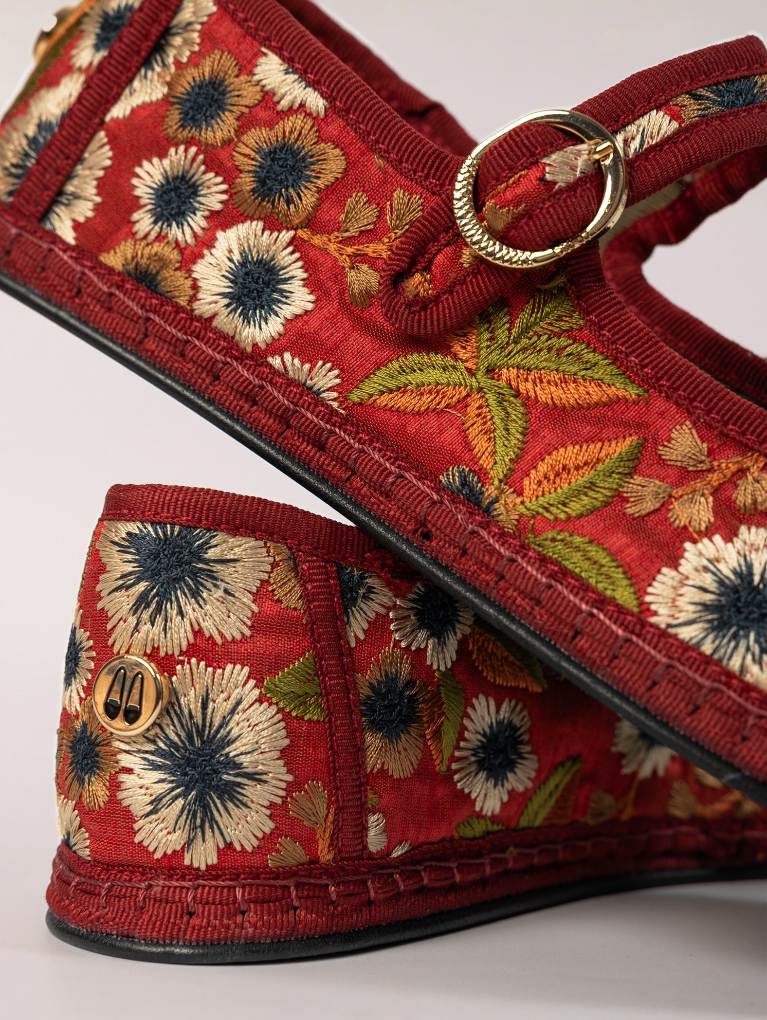 Mary Jane Red Embroidery