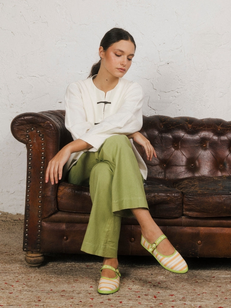 Svetis Mary Jane Orange Stripes